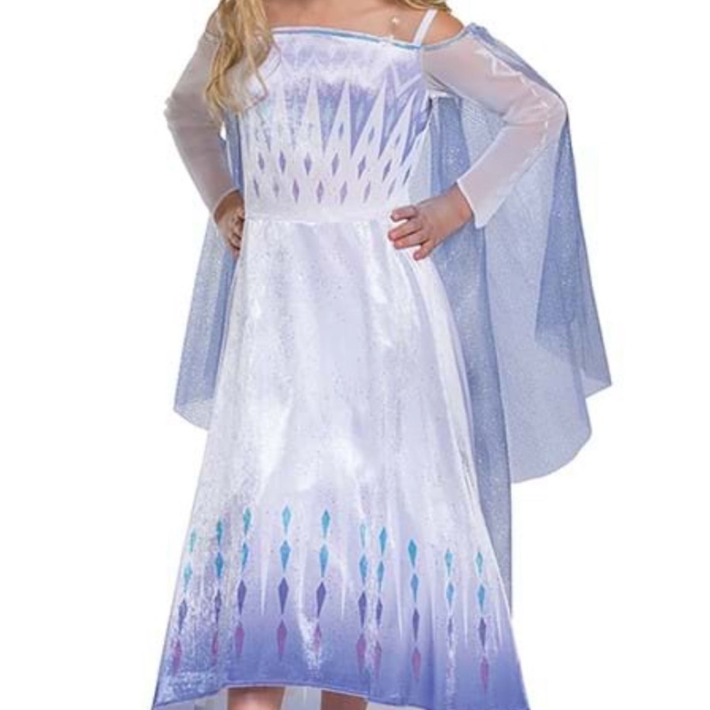 Disguise Frozen 2 Snow Queen Elsa deluxe child costume. NWT small 4-6X(b)
